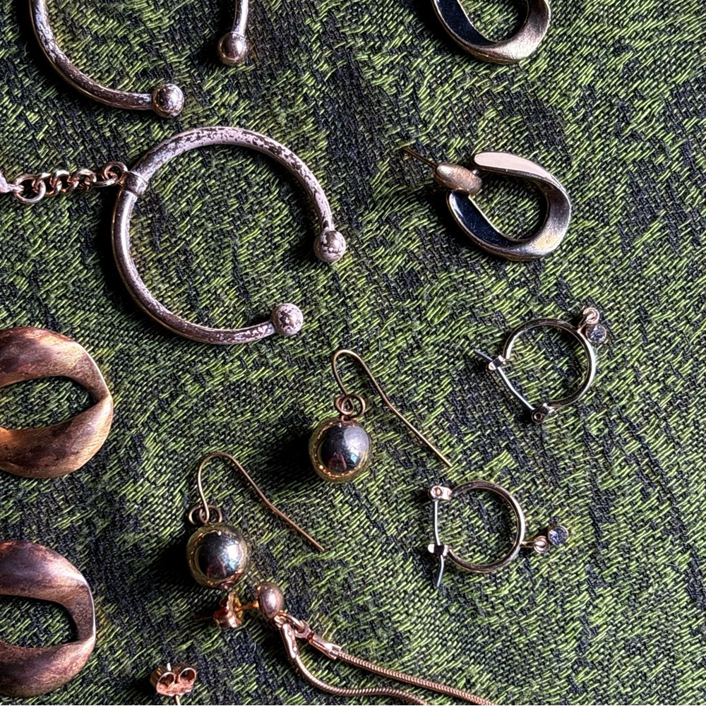 Gold Statement Earring Bundle Door Knock Studs Do… - image 5